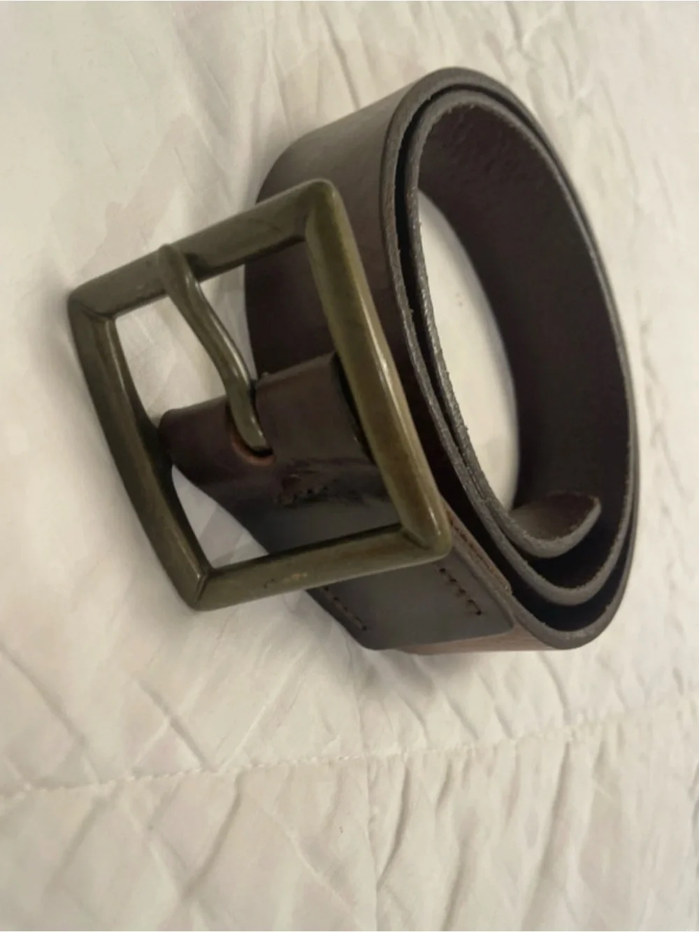 Vintage Banana Republic Classic Brown Leather Belt/Brass Buckle Size 32 Made-USA